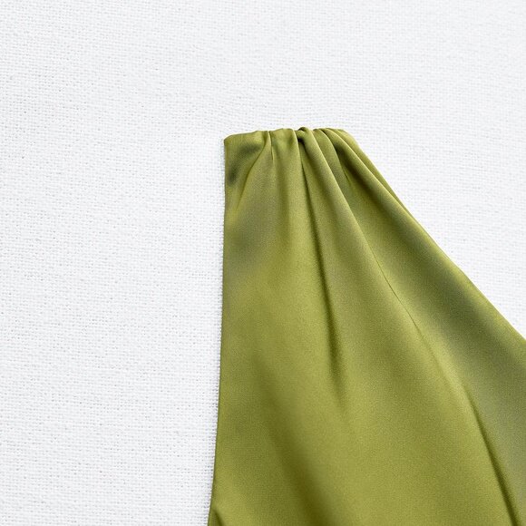 ZARA - Satin Effect Asymmetric Dress - Picture 5 of 6